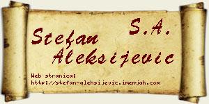 Stefan Aleksijević vizit kartica